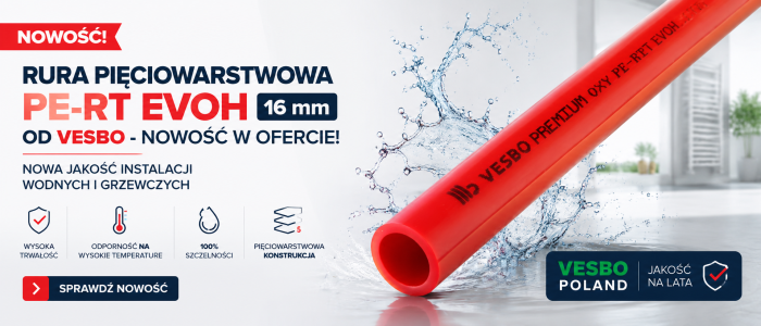 Rura pięciowarstwowa PE-RT EVOH 16 mm od VESBO Rura pięciowarstwowa PE-RT EVOH 16 mm od VESBO